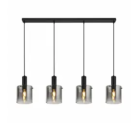Searchlight Hanglamp Sweden 4 lichts L 142 cm zwart Searchlight Hanglamp Sweden 4 lichts L 142 cm zwart