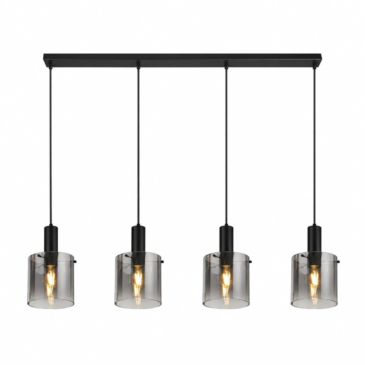 Searchlight Hanglamp Sweden 4 lichts L 142 cm zwart