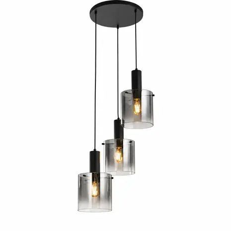 Searchlight Hanglamp Sweden 3 lichts Ø 47 cm zwart Searchlight Hanglamp Sweden 3 lichts Ø 47 cm zwart
