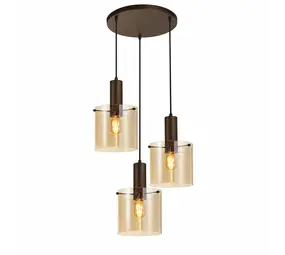 Searchlight Hanglamp Sweden 3 lichts Ø 47 cm bruin Searchlight Hanglamp Sweden 3 lichts Ø 47 cm bruin
