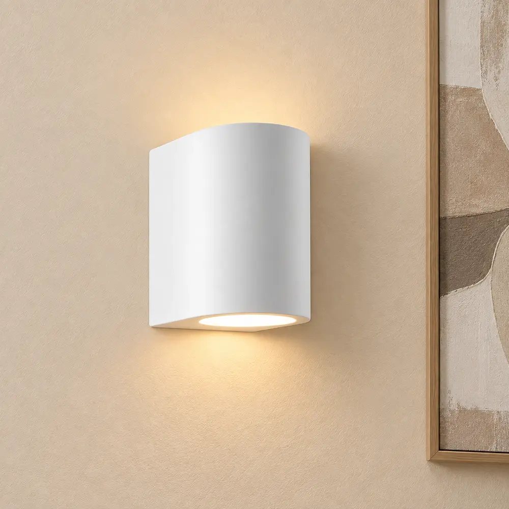 Searchlight Wandlamp Plaster H 15 cm wit