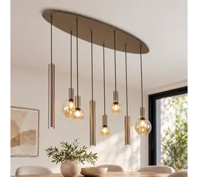 Searchlight Hanglamp Lyon 8 lichts L 140 cm brons goud Searchlight Hanglamp Lyon 8 lichts L 140 cm brons goud
