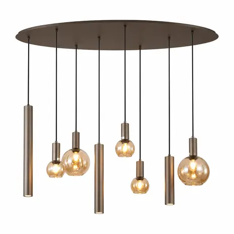 Searchlight Hanglamp Lyon 8 lichts L 140 cm brons goud Searchlight Hanglamp Lyon 8 lichts L 140 cm brons goud