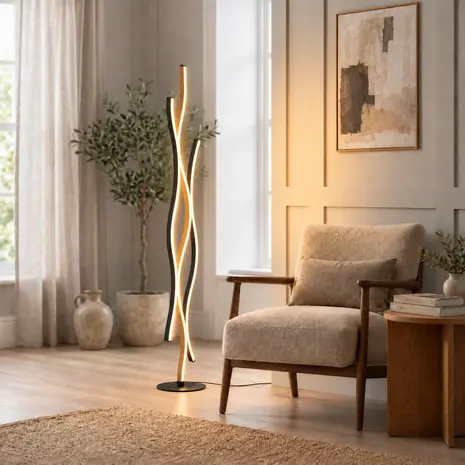 Searchlight Vloerlamp Bloom H 138,5 cm zwart