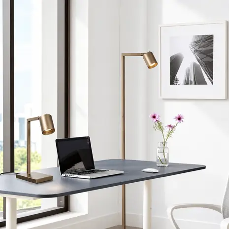 Searchlight Vloerlamp Office H 120 cm brons goud