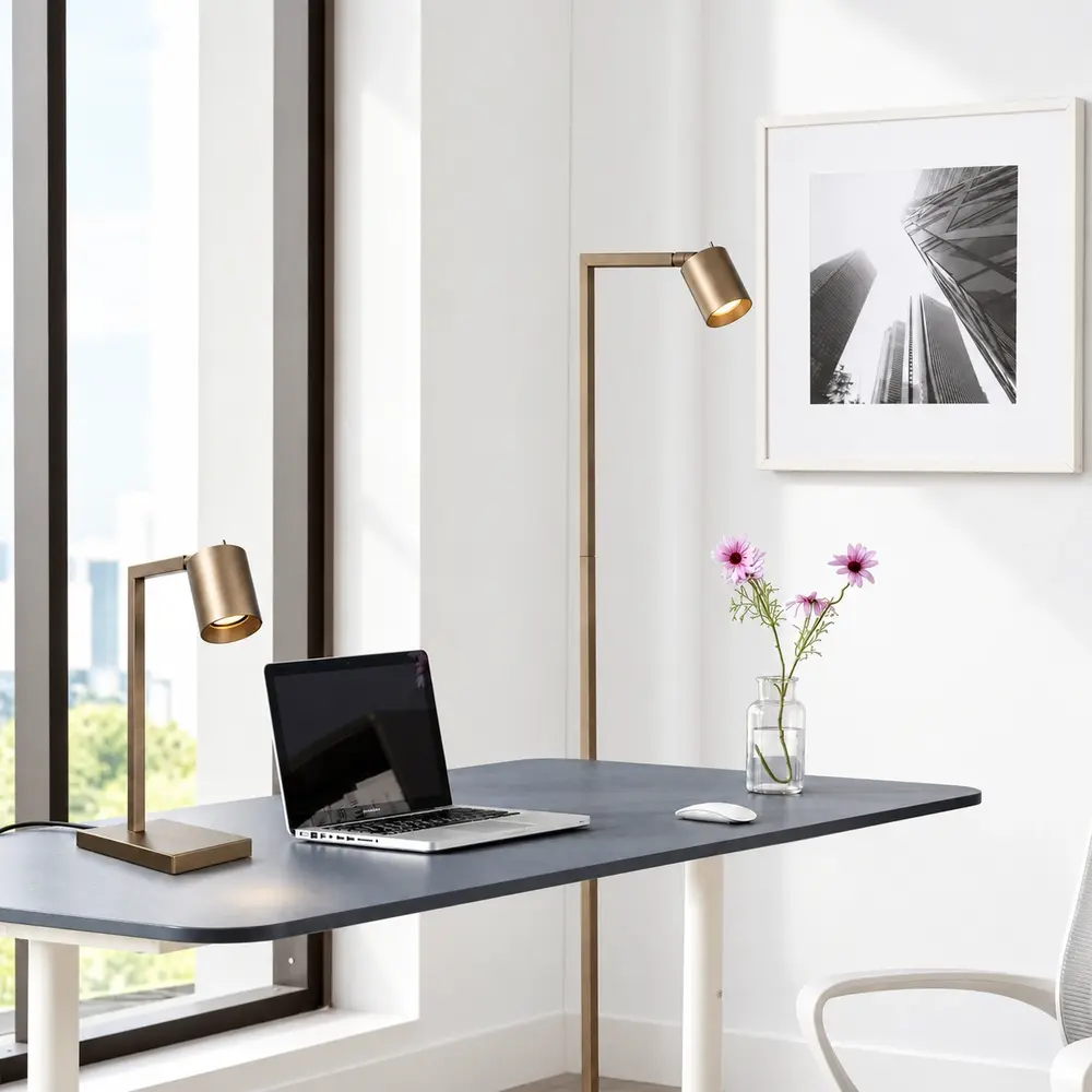 Searchlight Tafellamp Office H 40 cm brons goud Searchlight Tafellamp Office H 40 cm brons goud