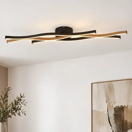 Searchlight Plafondlamp Bloom L 108 cm zwart