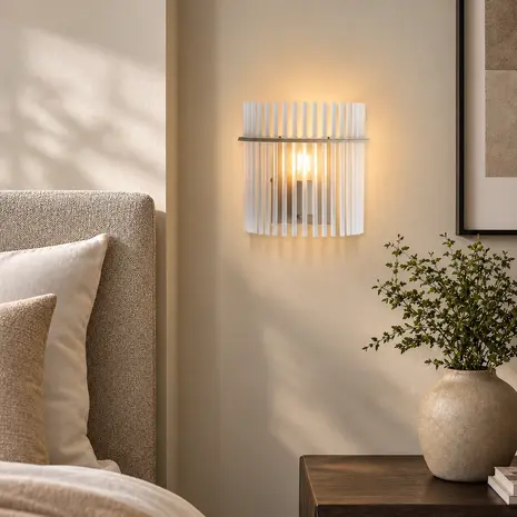 Searchlight Wandlamp Swizzle H 26 cm beige