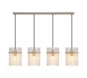 Searchlight Hanglamp Swizzle 4 lichts L 111 cm beige Searchlight Hanglamp Swizzle 4 lichts L 111 cm beige