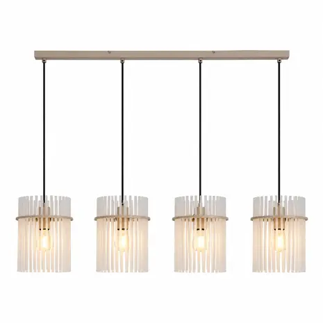 Searchlight Hanglamp Swizzle 4 lichts L 111 cm beige Searchlight Hanglamp Swizzle 4 lichts L 111 cm beige