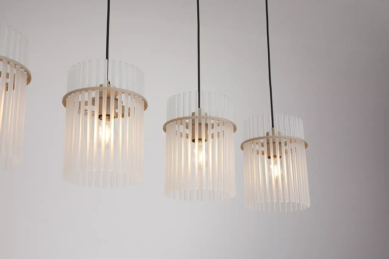 Searchlight Hanglamp Swizzle 4 lichts L 111 cm beige Searchlight Hanglamp Swizzle 4 lichts L 111 cm beige
