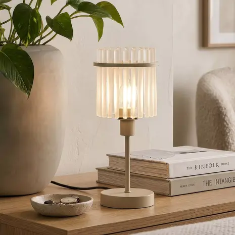 Searchlight Tafellamp Swizzle H 38 cm beige