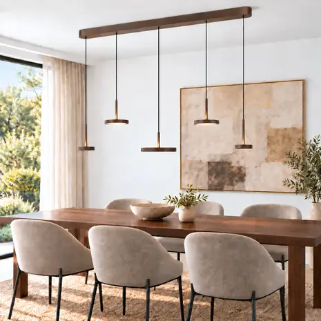 Highlight Hanglamp Falcon 5 lichts L 120 cm comfortlift cacao Highlight Hanglamp Falcon 5 lichts L 120 cm comfortlift cacao