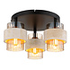 Globo Plafondlamp Daren 3 lichts Ø 38 cm travertin zwart Globo Plafondlamp Daren 3 lichts Ø 38 cm travertin zwart