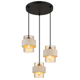 Globo Hanglamp Daren 3 lichts Ø 38 cm travertin zwart