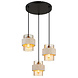Globo Hanglamp Daren 3 lichts Ø 38 cm travertin zwart Globo Hanglamp Daren 3 lichts Ø 38 cm travertin zwart