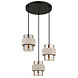 Globo Hanglamp Daren 3 lichts Ø 38 cm travertin zwart Globo Hanglamp Daren 3 lichts Ø 38 cm travertin zwart