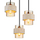 Globo Hanglamp Daren 3 lichts Ø 38 cm travertin zwart Globo Hanglamp Daren 3 lichts Ø 38 cm travertin zwart