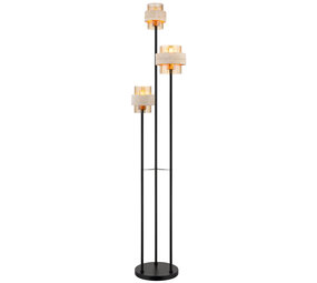 Globo Vloerlamp Daren 3 lichts H 167 cm travertin zwart Globo Vloerlamp Daren 3 lichts H 167 cm travertin zwart