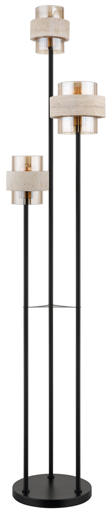Globo Vloerlamp Daren 3 lichts H 167 cm travertin zwart Globo Vloerlamp Daren 3 lichts H 167 cm travertin zwart