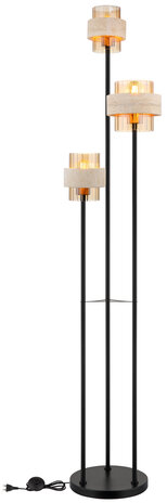 Globo Vloerlamp Daren 3 lichts H 167 cm travertin zwart Globo Vloerlamp Daren 3 lichts H 167 cm travertin zwart