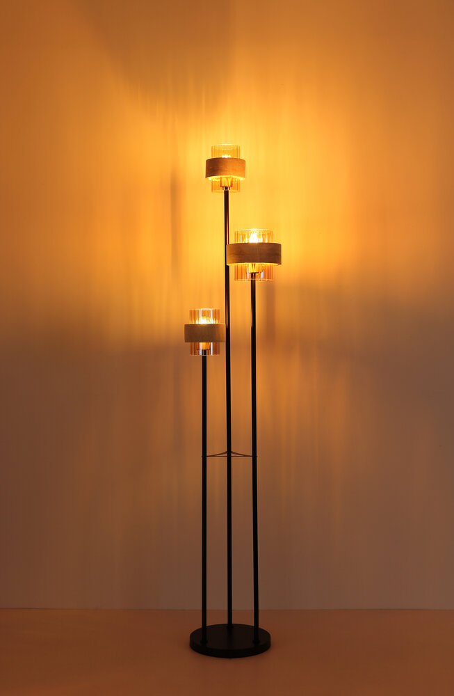 Globo Vloerlamp Daren 3 lichts H 167 cm travertin zwart Globo Vloerlamp Daren 3 lichts H 167 cm travertin zwart
