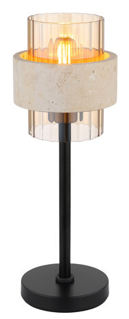 Globo Tafellamp Daren H 39 cm travertin zwart