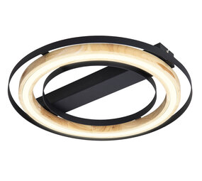 Globo Plafondlamp Rilas Ø 47 cm bamboe zwart Globo Plafondlamp Rilas Ø 47 cm bamboe zwart