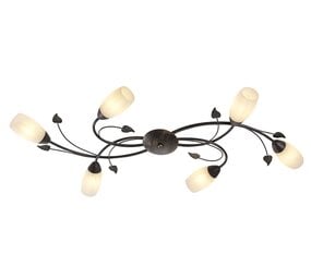 Globo Plafondlamp Venezia 6 lichts L 106 cm bruin Globo Plafondlamp Venezia 6 lichts L 106 cm bruin