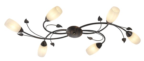 Globo Plafondlamp Venezia 6 lichts L 106 cm bruin Globo Plafondlamp Venezia 6 lichts L 106 cm bruin