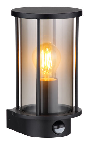Globo Buitenlamp Gracey H 25 cm sensor zwart Globo Buitenlamp Gracey H 25 cm sensor zwart