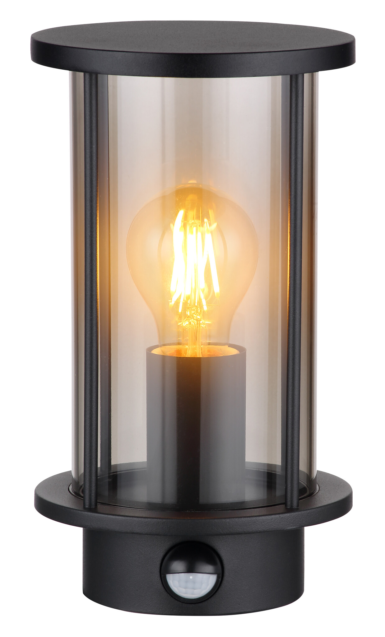 Globo Buitenlamp Gracey H 25 cm sensor zwart