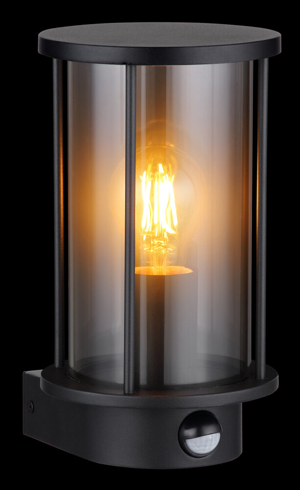 Globo Buitenlamp Gracey H 25 cm sensor zwart Globo Buitenlamp Gracey H 25 cm sensor zwart