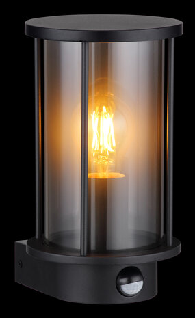 Globo Buitenlamp Gracey H 25 cm sensor zwart Globo Buitenlamp Gracey H 25 cm sensor zwart