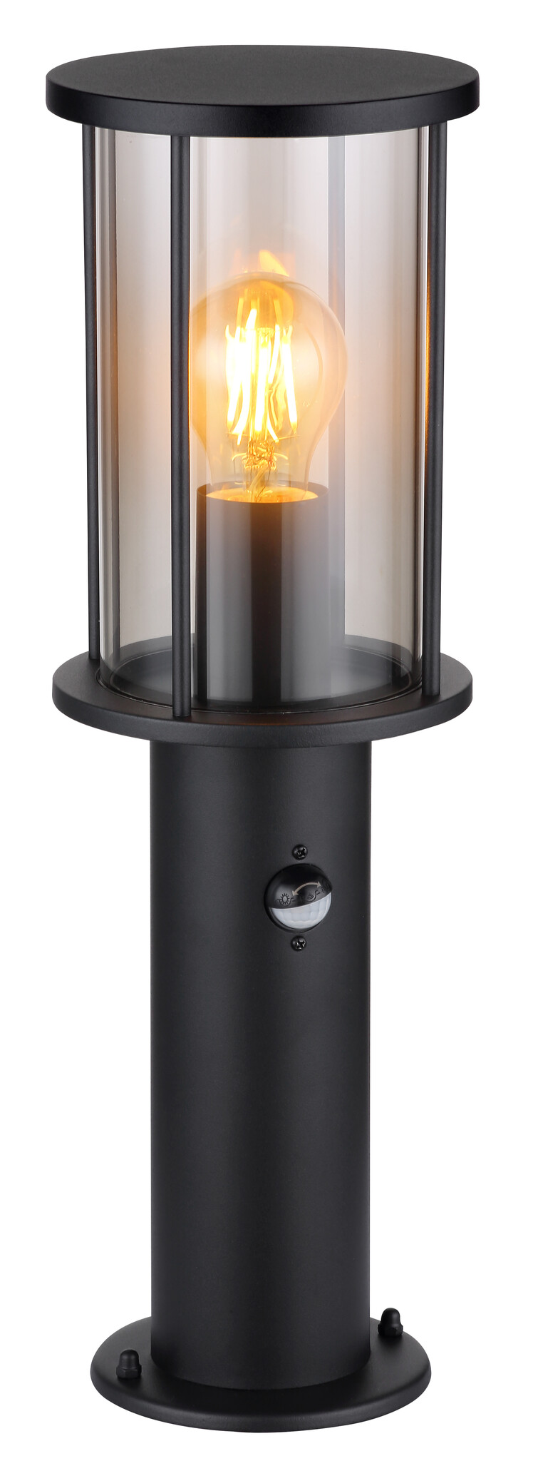 Globo Buitenlamp Gracey H 45 cm sensor zwart