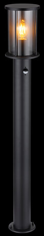 Globo Buitenlamp Gracey H 100 cm sensor zwart Globo Buitenlamp Gracey H 100 cm sensor zwart
