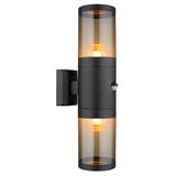 Globo Buitenlamp Xeloo 2 licht H 42 cm sensor zwart Globo Buitenlamp Xeloo 2 licht H 42 cm sensor zwart