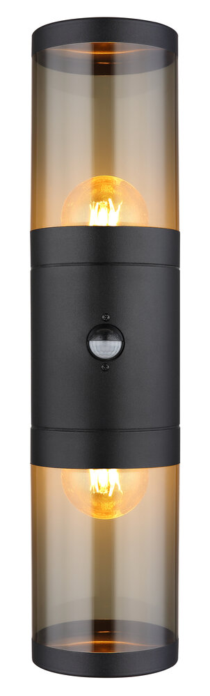 Globo Buitenlamp Xeloo 2 licht H 42 cm sensor zwart Globo Buitenlamp Xeloo 2 licht H 42 cm sensor zwart