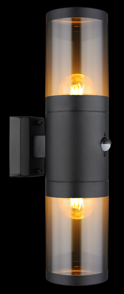 Globo Buitenlamp Xeloo 2 licht H 42 cm sensor zwart Globo Buitenlamp Xeloo 2 licht H 42 cm sensor zwart