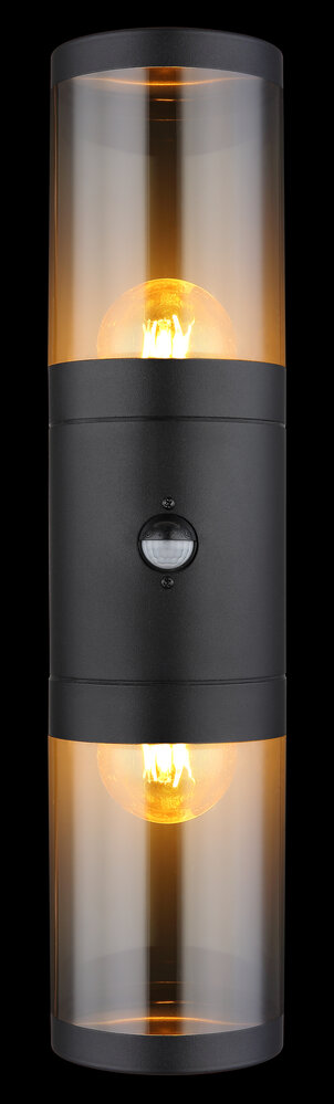Globo Buitenlamp Xeloo 2 licht H 42 cm sensor zwart Globo Buitenlamp Xeloo 2 licht H 42 cm sensor zwart
