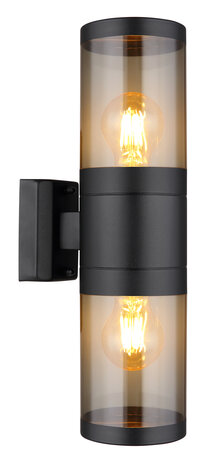 Globo Buitenlamp Xeloo 2 licht H 38 cm zwart Globo Buitenlamp Xeloo 2 licht H 38 cm zwart