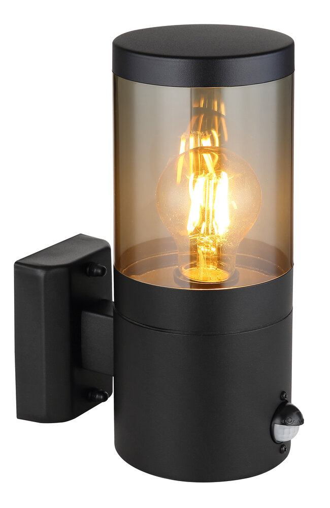 Globo Buitenlamp Xeloo H 24.5 cm sensor zwart Globo Buitenlamp Xeloo H 24.5 cm sensor zwart