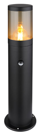 Globo Buitenlamp Xeloo H 50 cm sensor zwart
