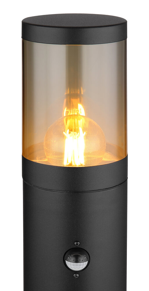 Globo Buitenlamp Xeloo H 50 cm sensor zwart