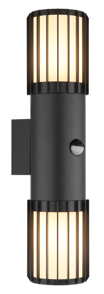 Globo Buitenlamp Mervin wand 2 licht H 38 cm sensor antraciet Globo Buitenlamp Mervin wand 2 licht H 38 cm sensor antraciet
