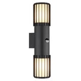 Globo Buitenlamp Mervin wand 2 licht H 38 cm sensor antraciet Globo Buitenlamp Mervin wand 2 licht H 38 cm sensor antraciet