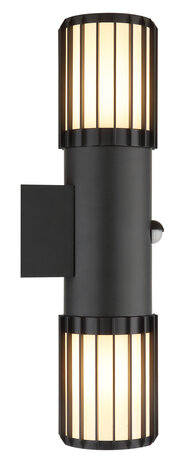 Globo Buitenlamp Mervin wand 2 licht H 38 cm sensor antraciet Globo Buitenlamp Mervin wand 2 licht H 38 cm sensor antraciet
