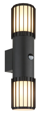 Globo Buitenlamp Mervin wand 2 licht H 38 cm sensor antraciet Globo Buitenlamp Mervin wand 2 licht H 38 cm sensor antraciet