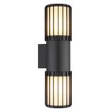 Globo Buitenlamp Mervin wand 2 licht H 38 cm antraciet Globo Buitenlamp Mervin wand 2 licht H 38 cm antraciet