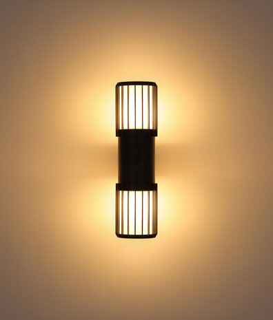 Globo Buitenlamp Mervin wand 2 licht H 38 cm antraciet